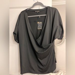 Black slouchy v neck shirt